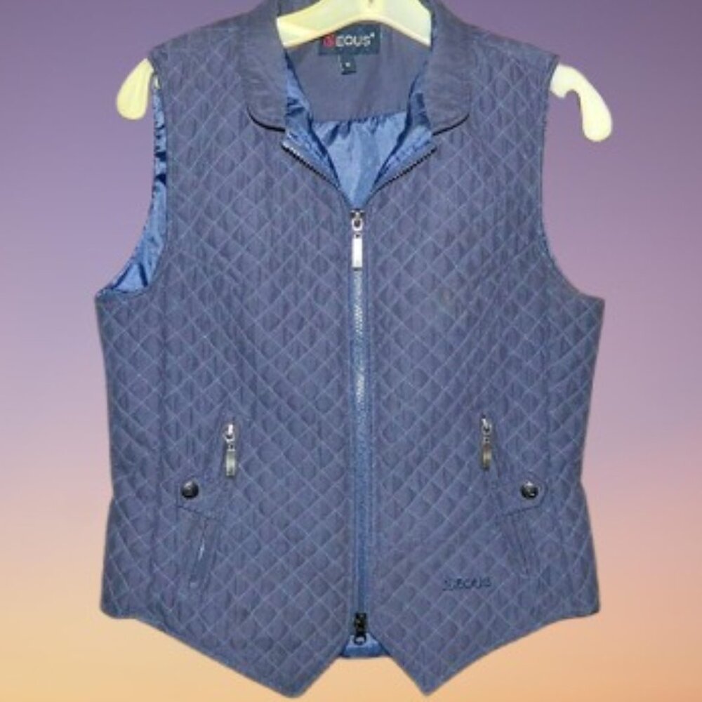 Women’s Riding Vest EOUS Size Medium Blue Quilted Equestrian
